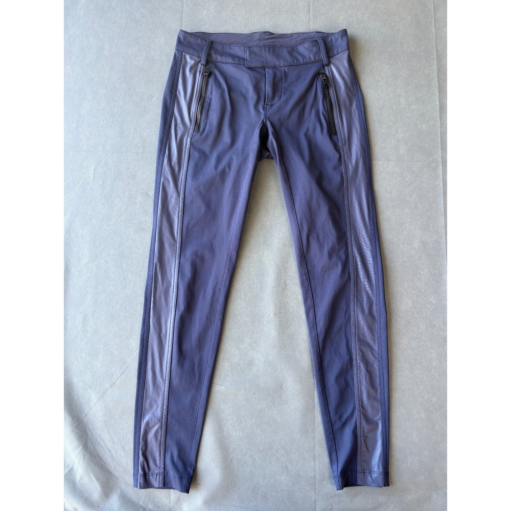 Lululemon Here To There Pant Cadet Navy Blue Stripe Trousers Womens Size 4 707